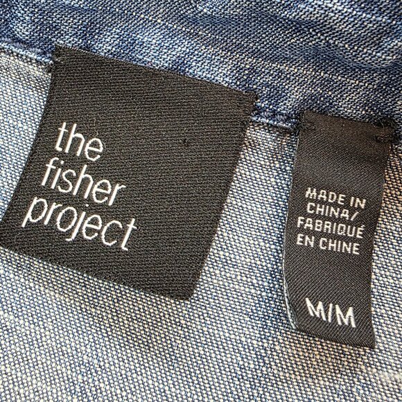 Eileen Fisher The Fisher Project Lyocell Tencel Chambray Denim Shirt Dress sz Md - Picture 7 of 9